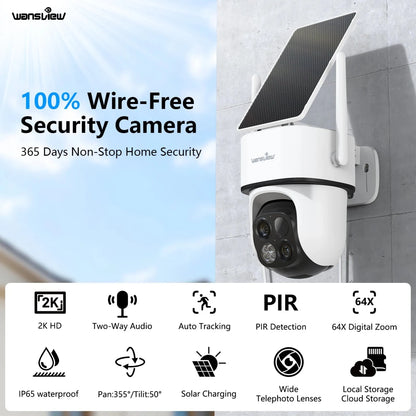 Wansview 2K Surveillance Dual Lens Wifi Camera Outdoor Wireless PTZ Security IP Camera Motion Detection HD Color Night Vision - High Ends Electronics and moreHigh Ends Electronics and moreHigh Ends Electronics and moreWansview 2K Surveillance Dual Lens Wifi Camera Outdoor Wireless PTZ Security IP Camera Motion Detection HD Color Night Vision